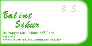 balint sikur business card